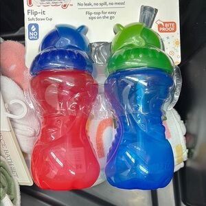 Flip-it Soft Straw Cup - Red and Blue